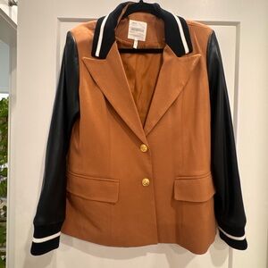 Avec Les Filles Mixed Media Blazer Sz M